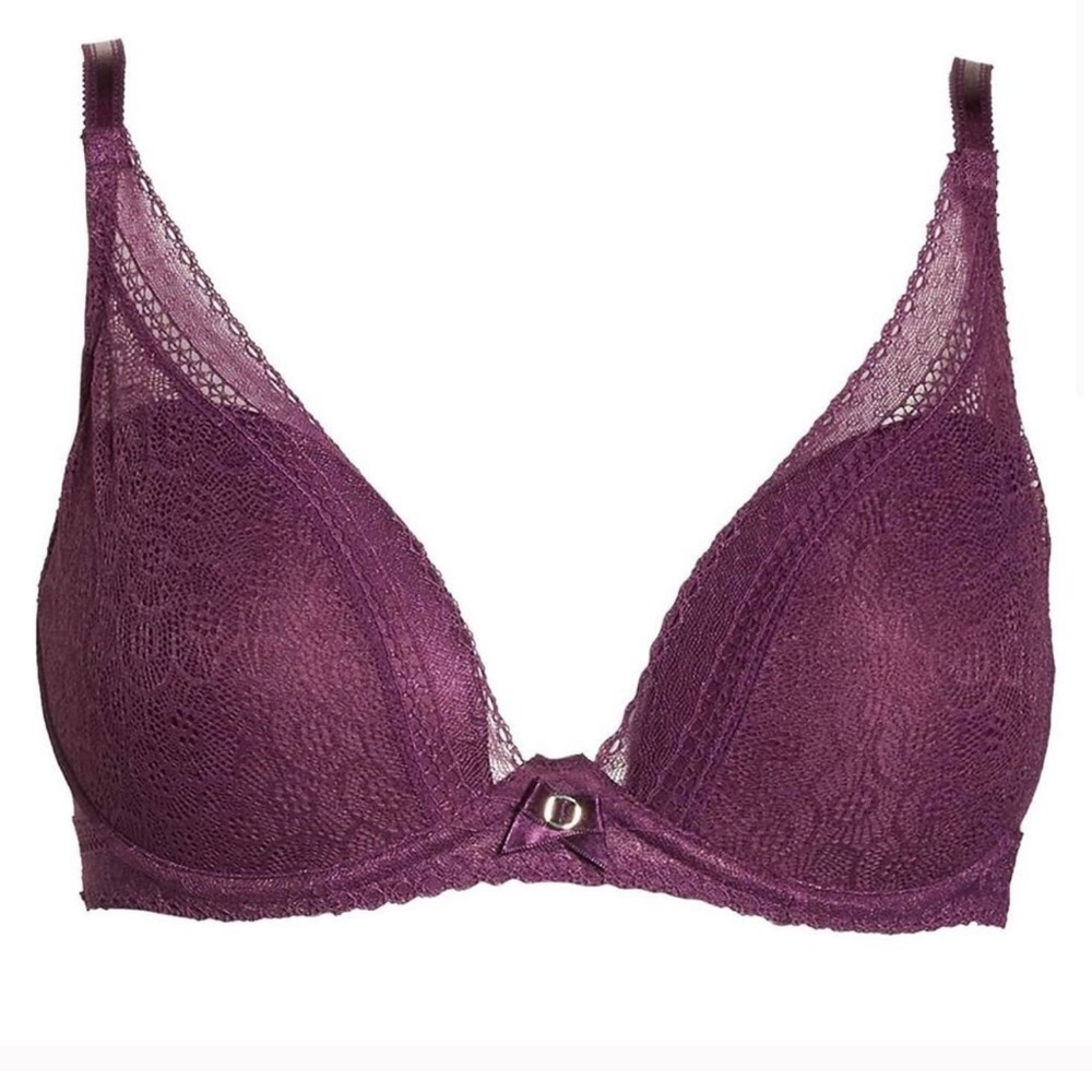 2pc Chantelle Festive Plunge Bras NWOT 34D